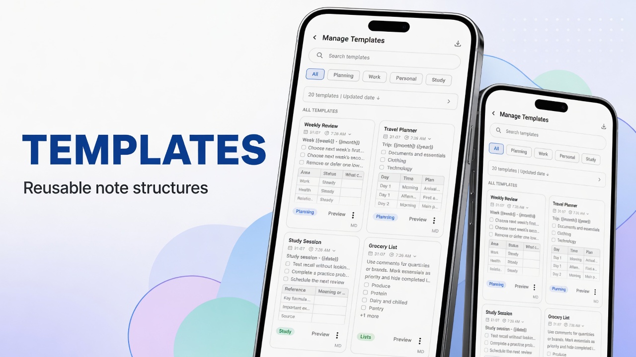 How to use note templates in DicaNote
